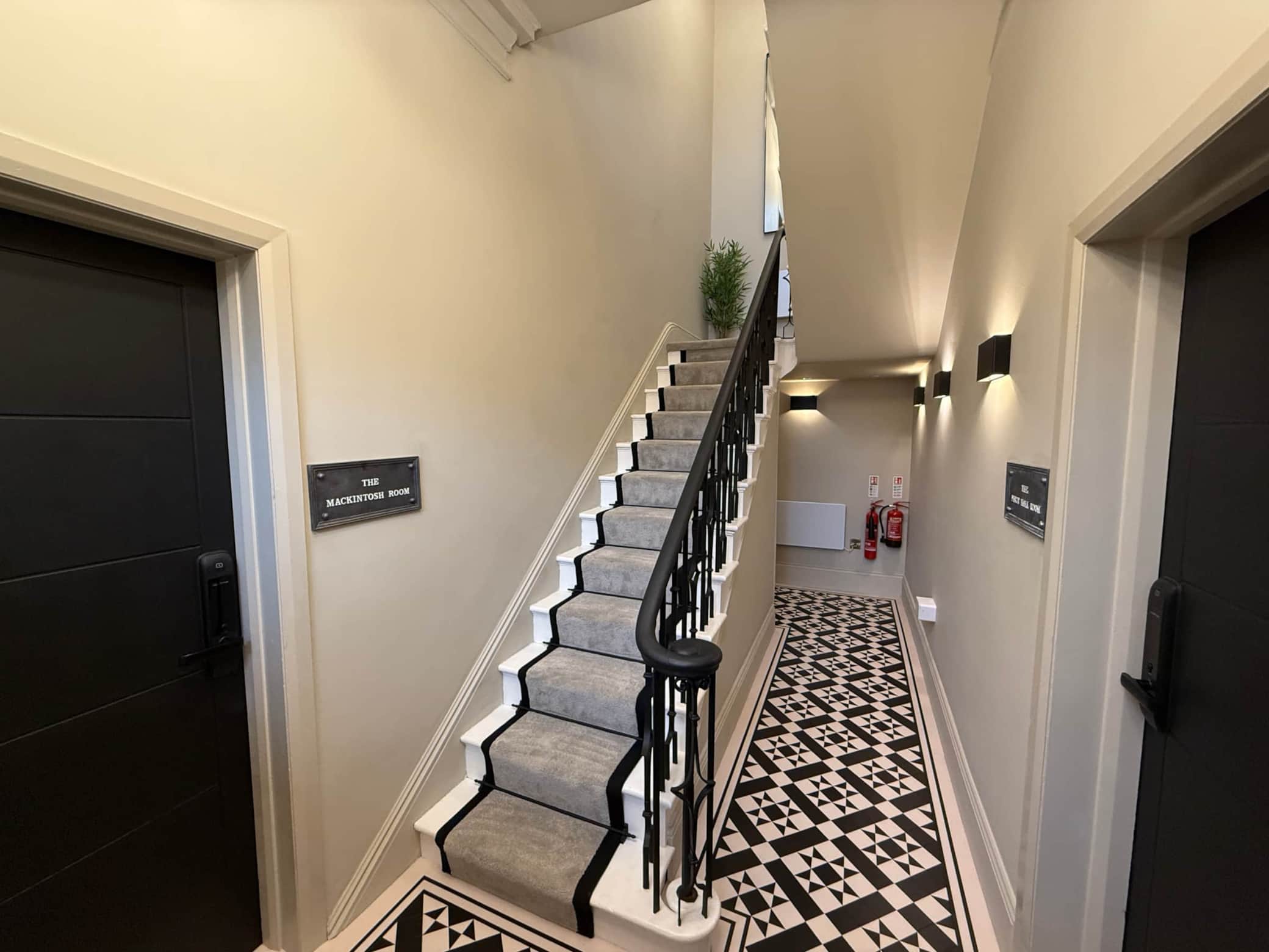 Akroyd House hallway with smart room doors